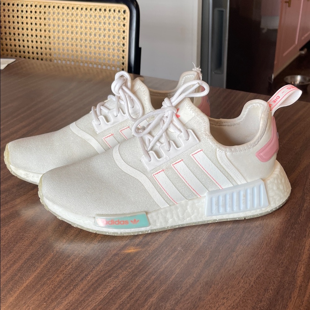 Adidas Cream and Pink Sneakers